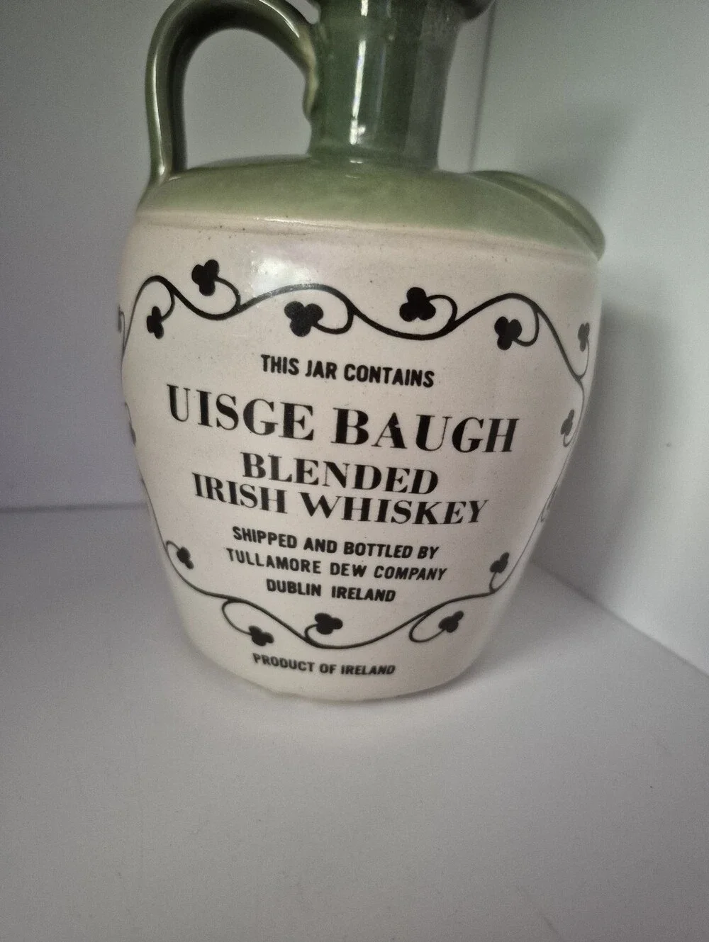 EMPTY Tullamore Dew Irish Whiskey Ceramic Decanter - No Stopper